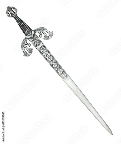 Beautiful sword isolated on a white background