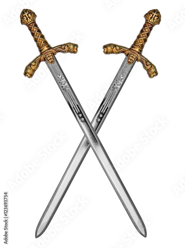 Beautiful swords isolated on a white background