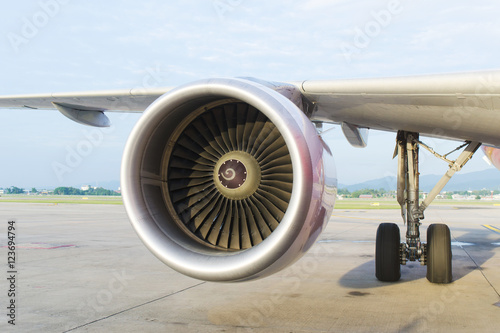 Engine of airplane.