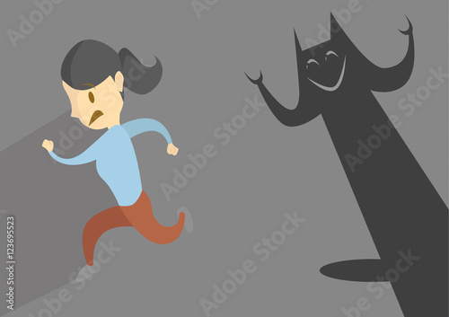 Woman Running from Rapist Illustration