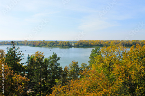 View on the river Dnieper on autumn © olyasolodenko