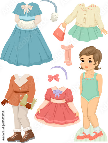 Girl Paper Doll Winter Clothes