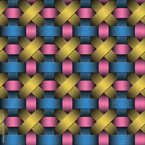 Weaving seamless pattern, traditional wisdom design.
