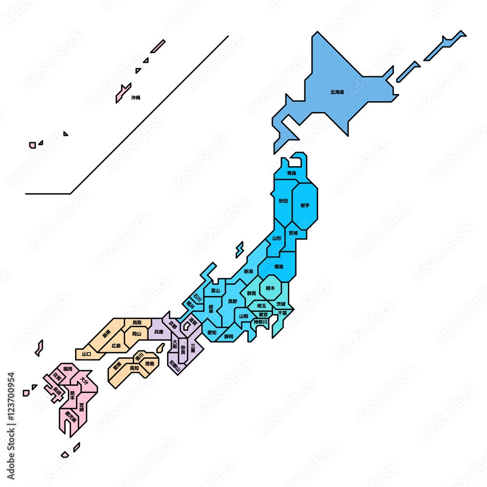 シンプルな日本略地図 04 Stock Vector Adobe Stock