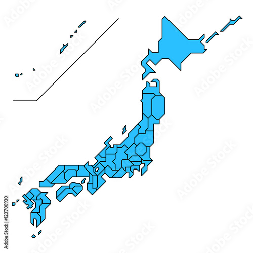 シンプルな日本略地図 01
