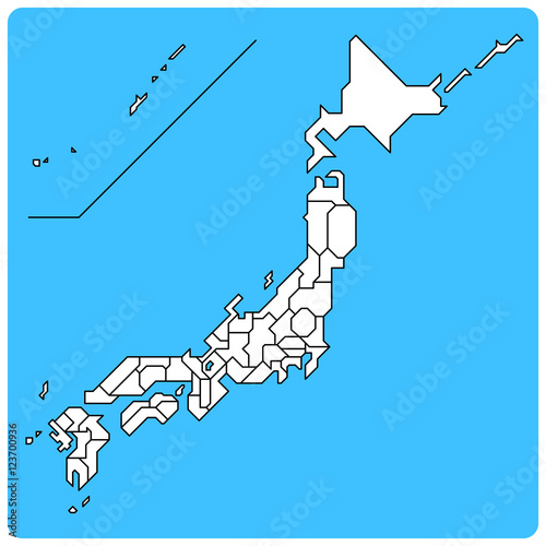 シンプルな日本略地図 02