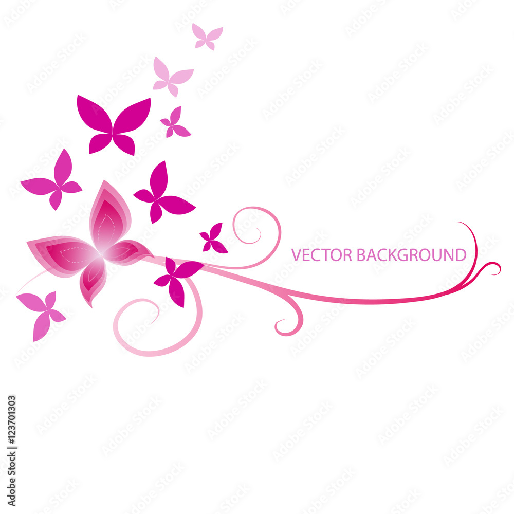 background with butterflies, vector background with butterflies, vector