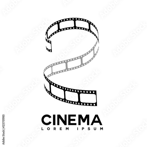 film strip cinema abstract logo design template