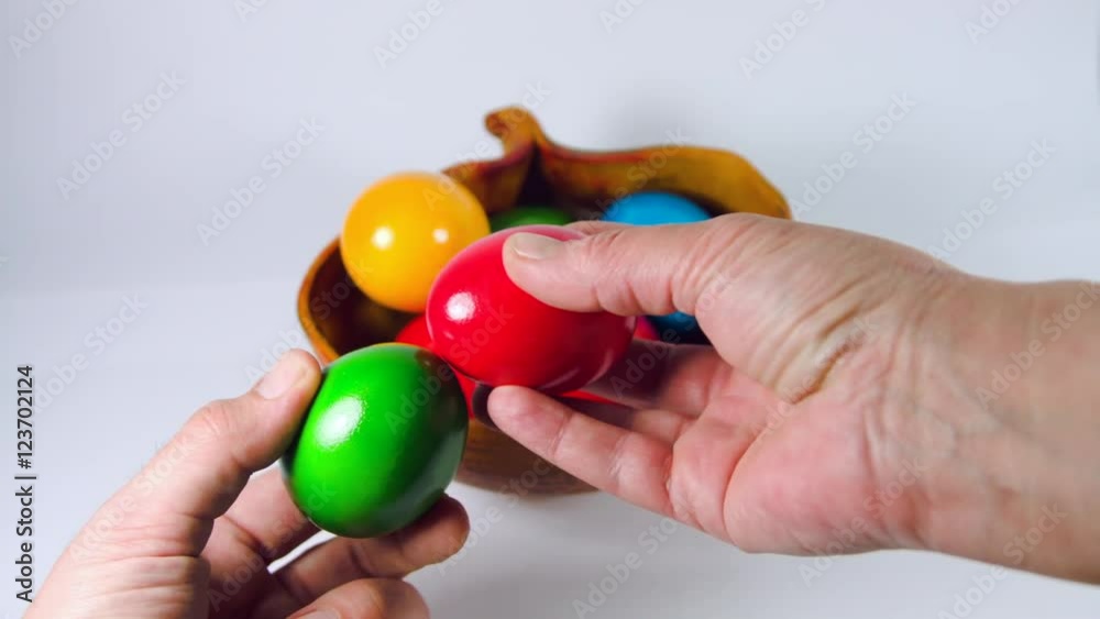 Knocking Easter Eggs In Romanian Tradition On Easter Day Knocking Easter Eggs In Romanian Tradition On Easter Day