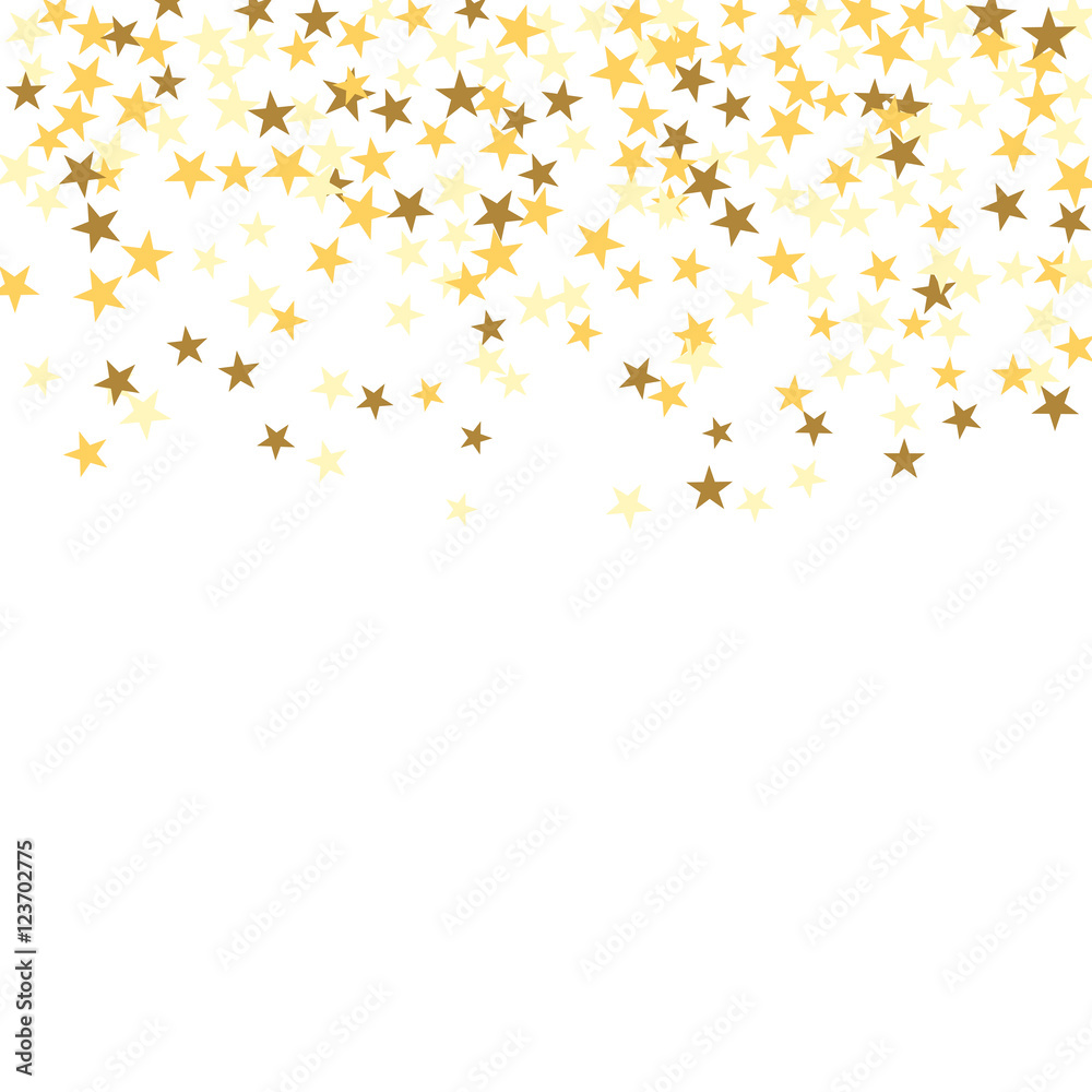 Gold star confetti celebration isolated on white background. Falling golden  abstract decoration for party, birthday celebrate, anniversary or  Christmas, New Year. Festival decor. Vector illustration Stock Vector |  Adobe Stock