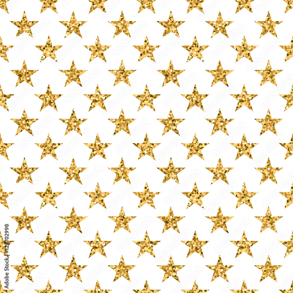 Stars seamless pattern gold and white retro background. Abstract bright golden design for wallpaper, Christmas decoration, confetti, textile, wrapping. Symbol of holiday. Vector illustration Stars seamless pattern gold and white retro background. Abstract bright golden design for wallpaper, Christmas decoration, confetti, textile, wrapping. Symbol of holiday. Vector illustration