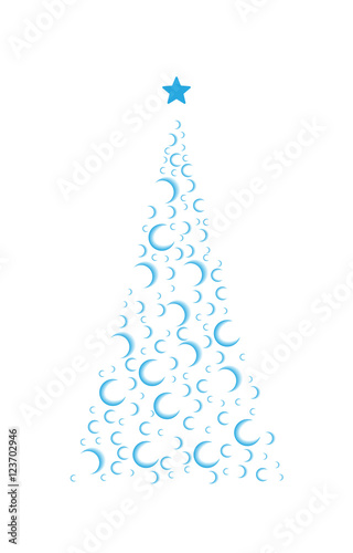 Christmas tree white background, Merry christmas and happy new y