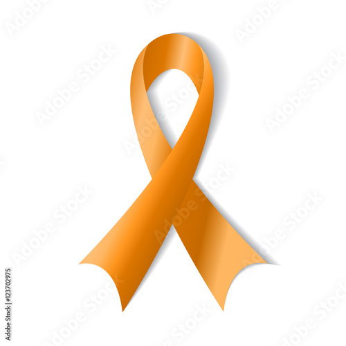 Orange ribbon , symbol of Animal Abuse, leukemia awareness, kidn