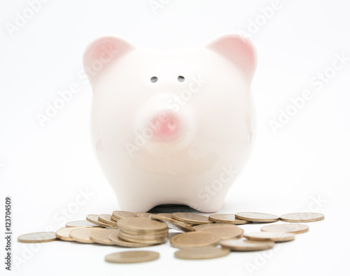 piggy bank and coin