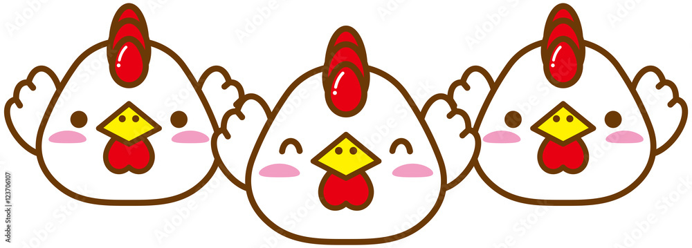 かわいいニワトリ3羽のイメージイラスト Stock ベクター Adobe Stock