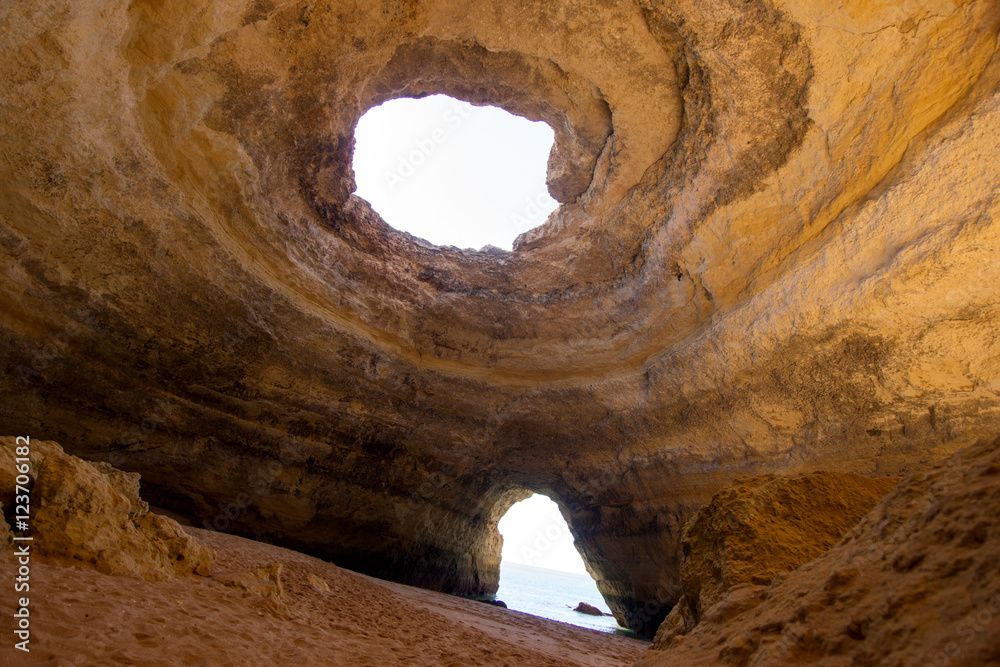 Famous cave at Benagil beach in Algarve