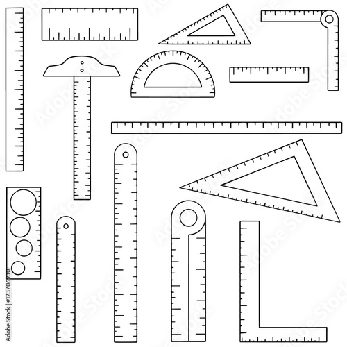 vector set of ruler