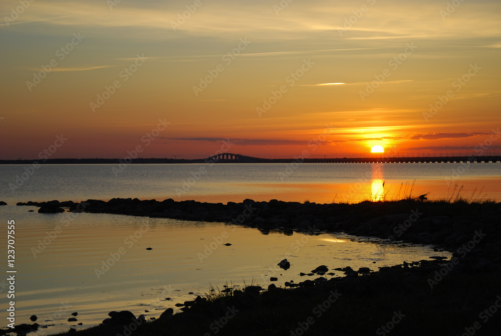 Sunset by the Oland bridge