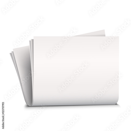 Vector mock up newspaper isolated on white background.