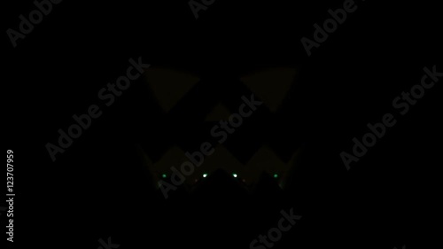 Jack'O Lantern, halloween watermelon detail in the scary night