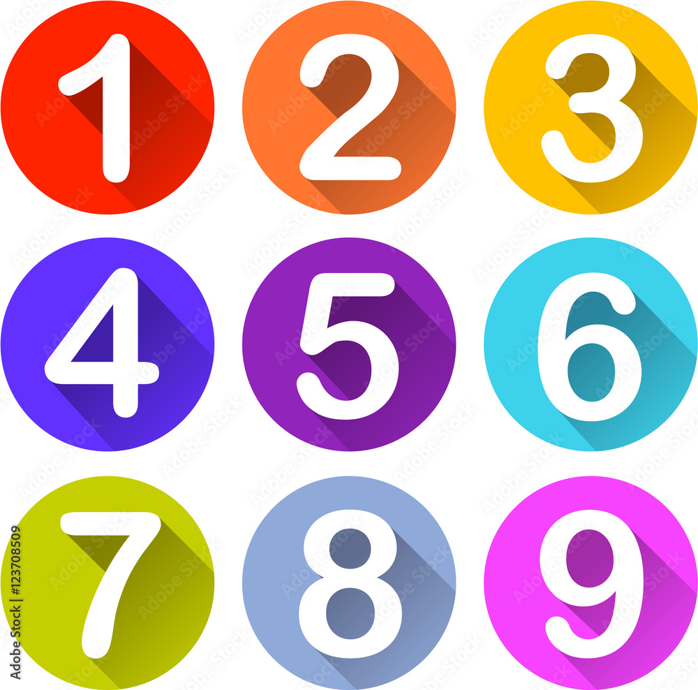 colorful numbers icons colorful numbers icons