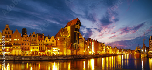 Cityscape of Gdansk in Poland,beautiful view of the old city 