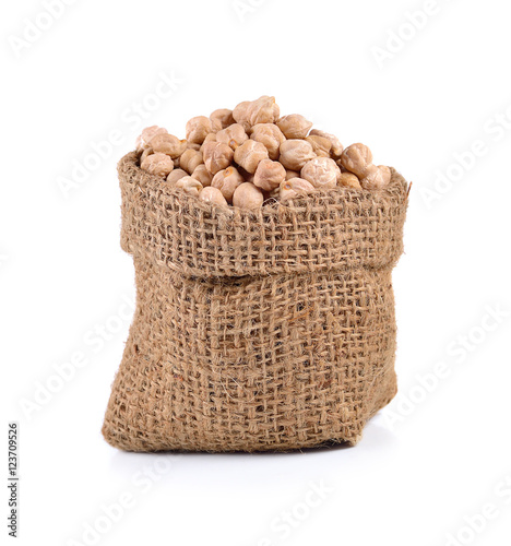 chickpeas isolated on a white background.