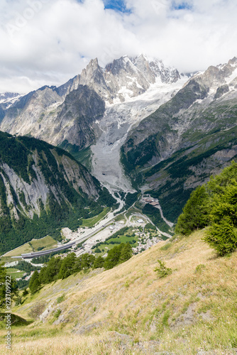 a view of ferret valley at aosta italy