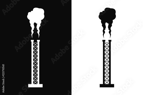 pipe and smoke in the factory icon vector