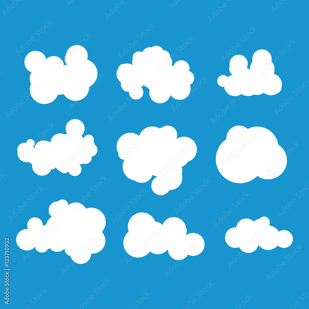 Set of vector cloud Stock Vector | Adobe Stock