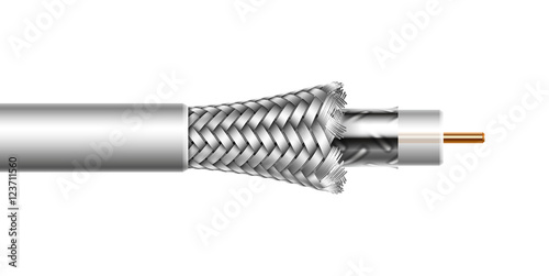 Vector illustration of the coaxial tv cable structure