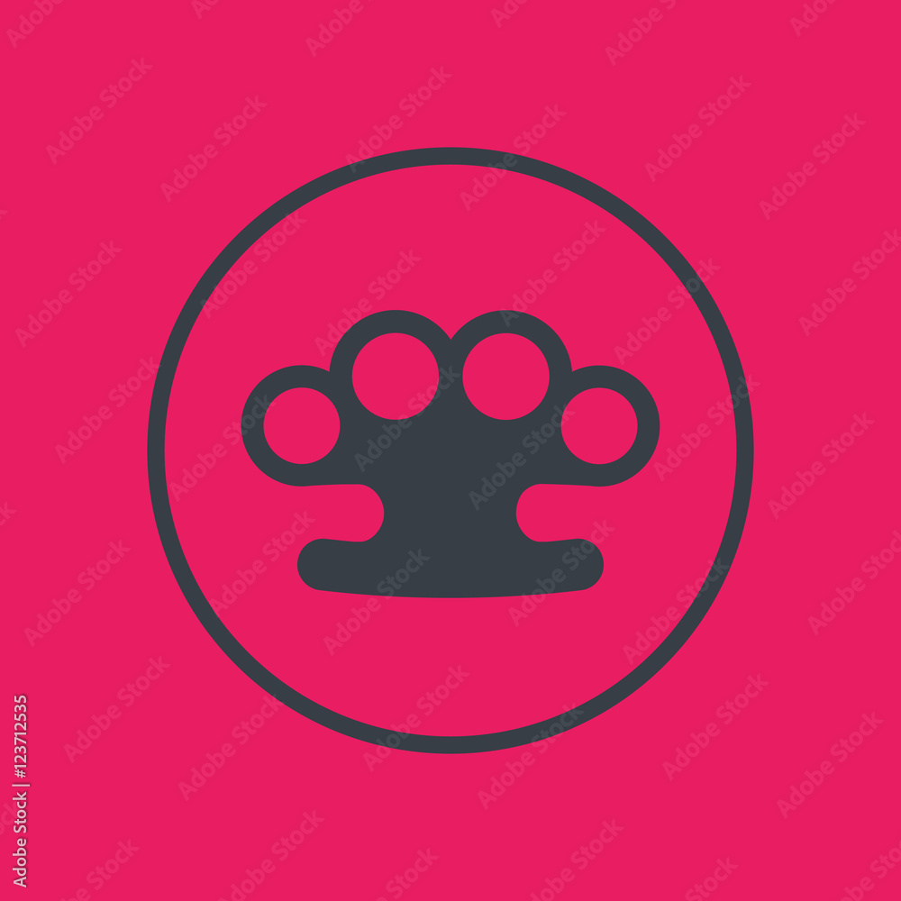 brass knuckles icon in circle, vector illustration brass knuckles icon in circle, vector illustration
