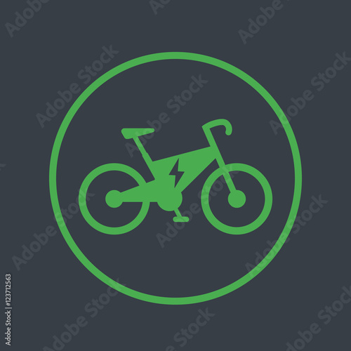 Fototapeta Naklejka Na Ścianę i Meble -  Electric bike icon in circle, e-bike pictogram, modern eco-friendly transport, vector illustration
