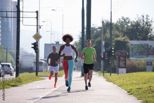 multiethnic group of people on the jogging © .shock