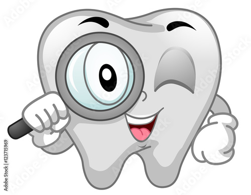 Mascot Tooth Magnifying Glass