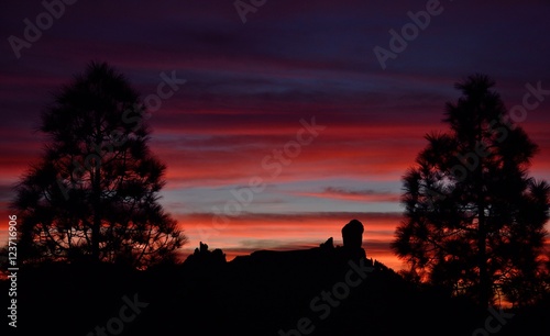 Beautiful sunset, summit of Gran canaria, Canary islands