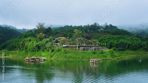 Countryside of Thailand, Sangklaburi, This small town is hidden in a remote area and is hard to reach. You have to drive across mountains to get here. It's a peaceful and quiet place. 