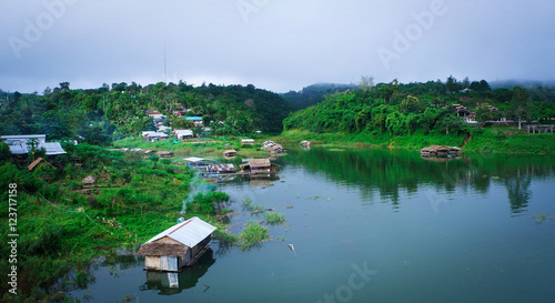 Countryside of Thailand, Sangklaburi, This small town is hidden in a remote area and is hard to reach. You have to drive across mountains to get here. It's a peaceful and quiet place. 
