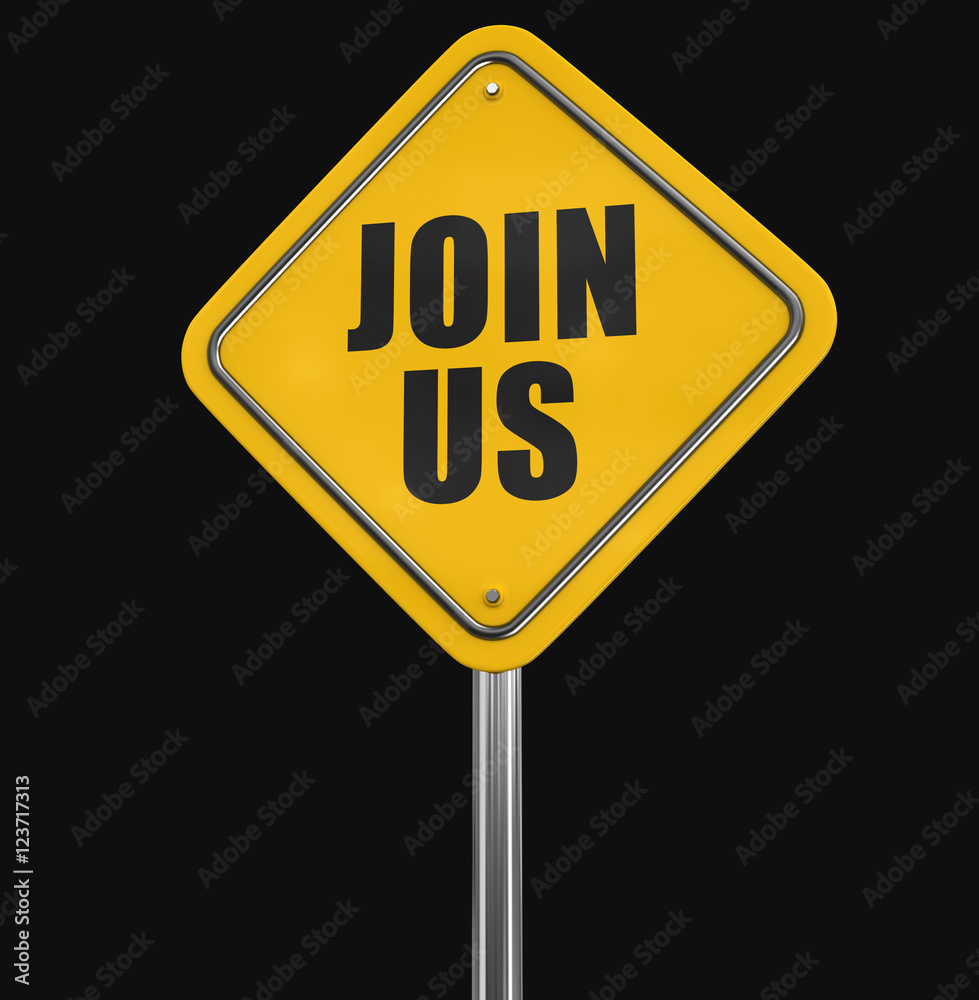 Join us road sign. Image with clipping path Join us road sign. Image with clipping path