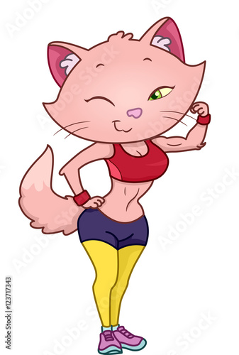 Cat Work Out Muscle Flex