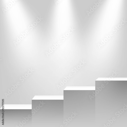 A ladder with three spotlights, vector illustration