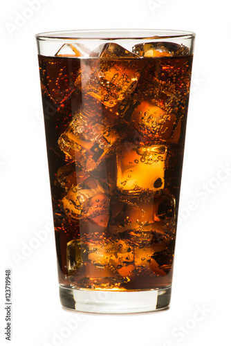 Coke cola soda pop isolated on white background for use alone or as a design element