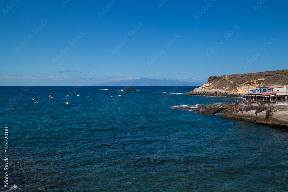 Small village La Caleta in south of Tenerife island. This village attracts a lot of tourists.