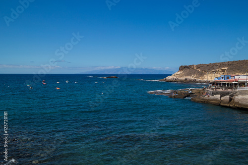 Small village La Caleta in south of Tenerife island. This village attracts a lot of tourists.