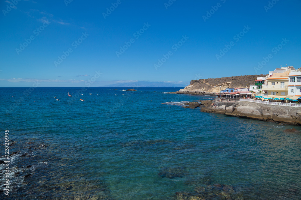Small village La Caleta in south of Tenerife island. This village attracts a lot of tourists.