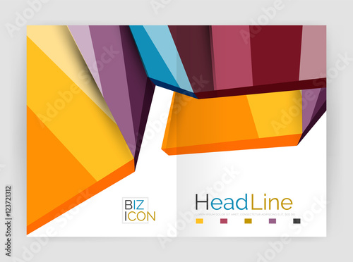 Business abstract geometric financial report brochure template