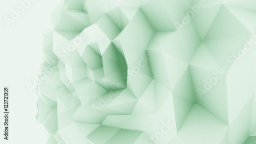 Fototapeta Naklejka Na Ścianę i Meble -  Green low poly edgy sphere background for modern reports and presentations. 3D rendering