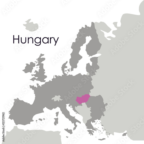 hungary map icon. Europe nation and government theme. Isolated design. Vector illustration