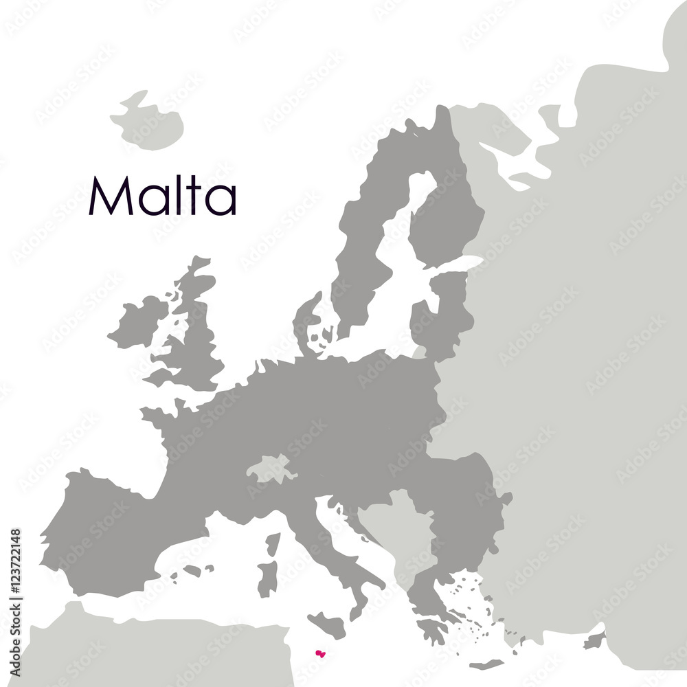 Fototapeta Ikona mapy na Malcie. Europa, naród i rząd. Izolowany projekt. Ilustracji wektorowych