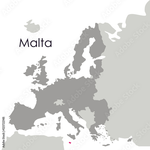 Malta map icon. Europe nation and government theme. Isolated design. Vector illustration